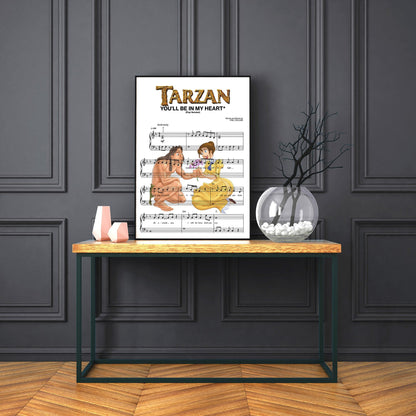 Tarzan - You will be in my heart from Phil Collins Song Print | Song Music Sheet Notes Print Everyone has a favorite song especially Tarzan Print, and now you can show the score as printed staff. The personal favorite song sheet print shows the song chosen as the score. 