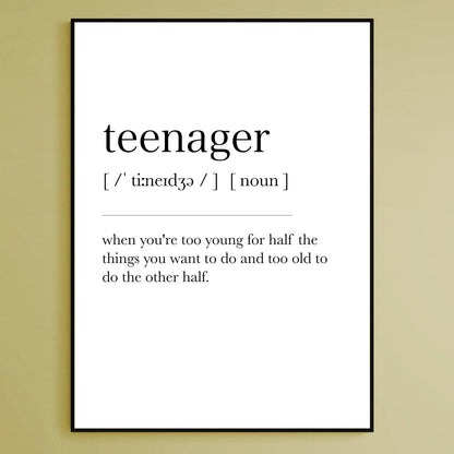 Teenager Definition Print - 98types
