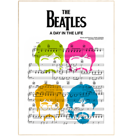 A Day in the Life Poster, The Beatles Lyrics Poster, Rock Band, Famous Lyrics Decor, Classic Rock Posters, Music Poster, Famous Quotes