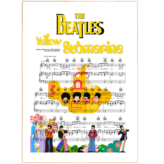 The Beatles - Yellow Submarine Movie Poster , Sgt Peppers Band Music Film , Cinema Room Decor , A4 , A3 , Office Art , Vintage Movie Film