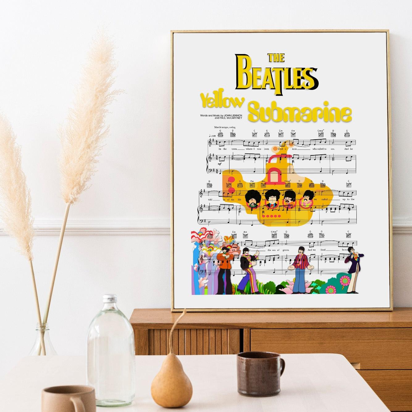 Yellow Submarine The Beatles Musical Movie Film Poster Print Wall Art Gift A4 A3
