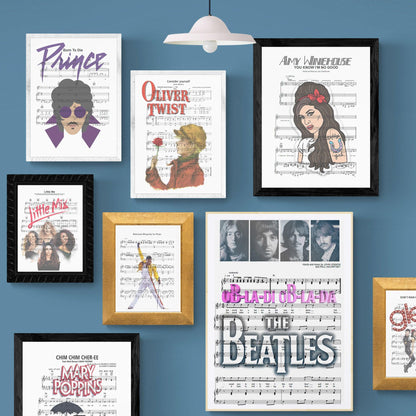 The Beatles - Obladi Oblada Song Music Print | Song Music Sheet Notes Print  Everyone has a favorite song and now you can show the score as printed staff. The personal favorite song sheet print shows the song chosen as the score. 