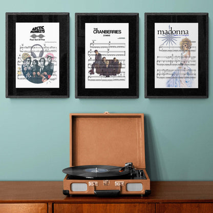 The Cranberries - Zombie Song Print | Song Music Sheet Notes Print Everyone has a favorite song especially The Cranberries Print, and now you can show the score as printed staff. The personal favorite song sheet print shows the song chosen as the score. 