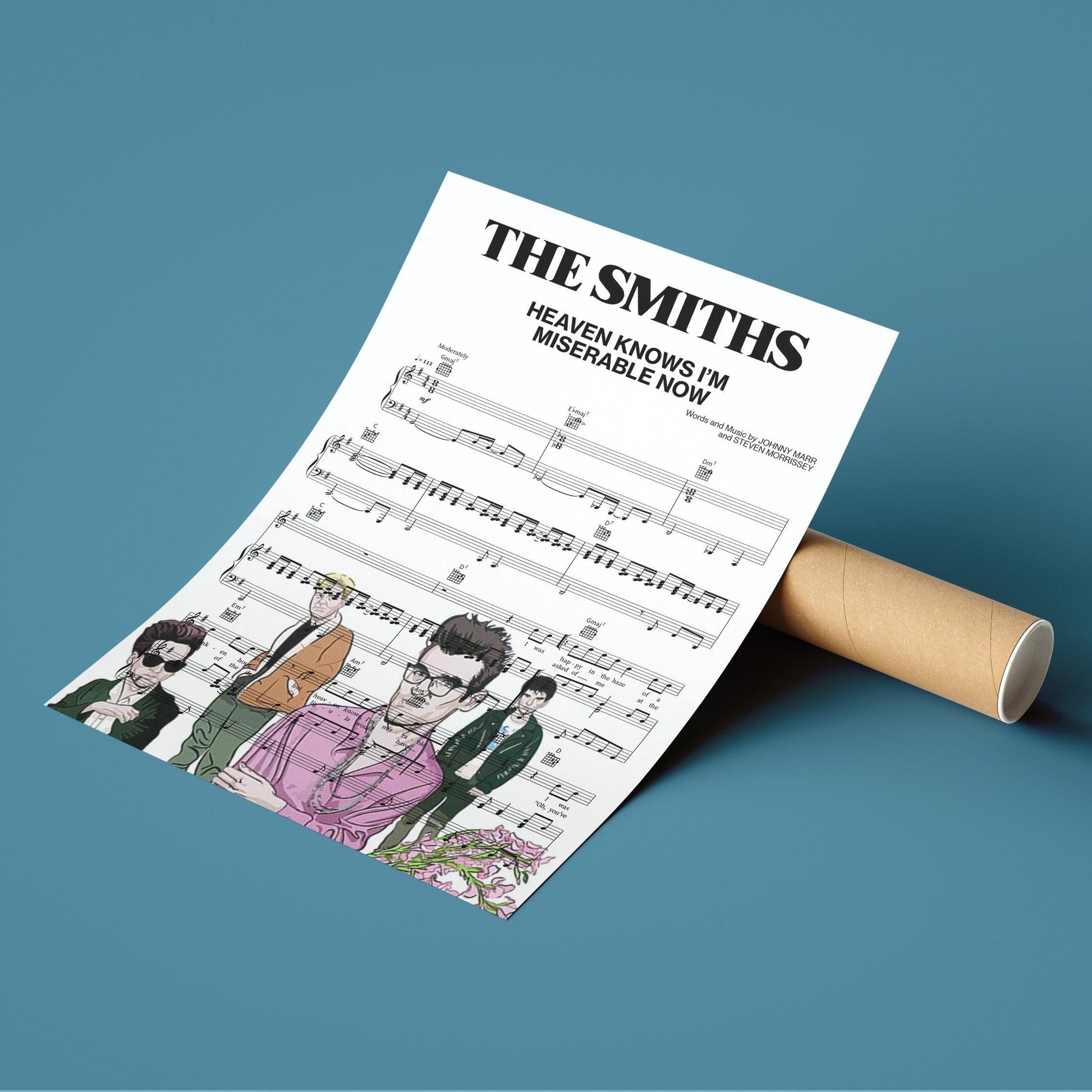 The Smiths - Heaven Knows I'm Miserable Now Print | Song Music Sheet Notes Print Everyone has a favorite song especially The Smiths Print, and now you can show the score as printed staff. The personal favorite song sheet print shows the song chosen as the score. 