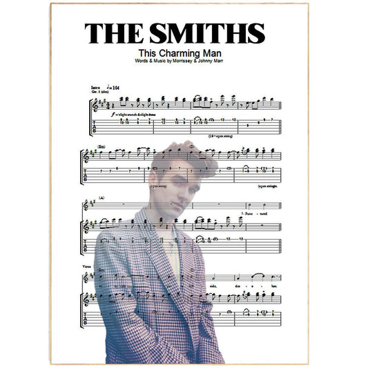 The Smiths This Charming Man Print | Song Music Sheet Notes Print Everyone has a favorite song especially The Smiths Print, and now you can show the score as printed staff. The personal favorite song sheet print shows the song chosen as the score