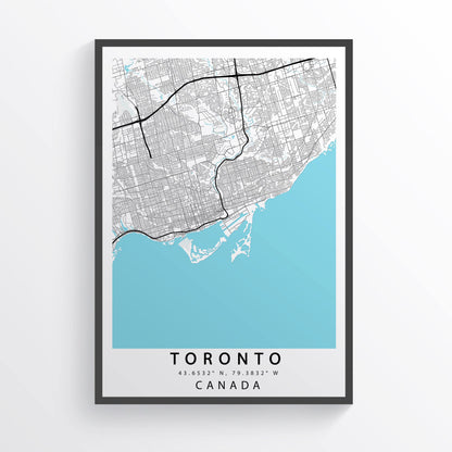 This Toronto Ontario Map Print features a highly detailed map of the city of Toronto, offering clear visuals of the city's main streets, landmarks, and points of interest. Perfect for navigating the city or exploring its unique history.