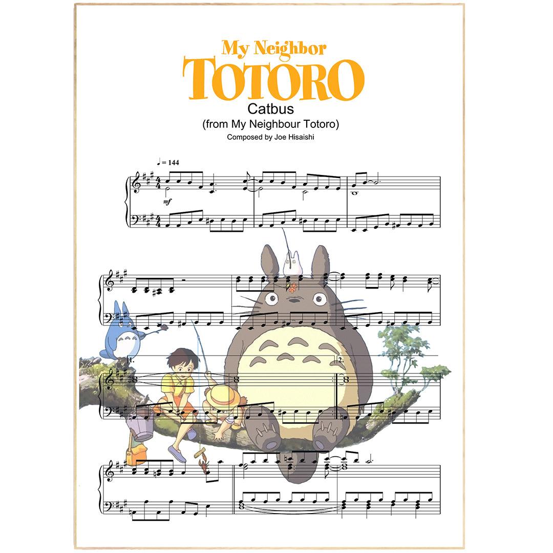 My Neighbor Totoro - Cat Bus Song Print | Sheet Music Wall Art | Song Music Sheet Notes Print Everyone has a favorite song and now you can show the score as printed staff. The personal favorite song sheet print shows the song chosen as the score. 