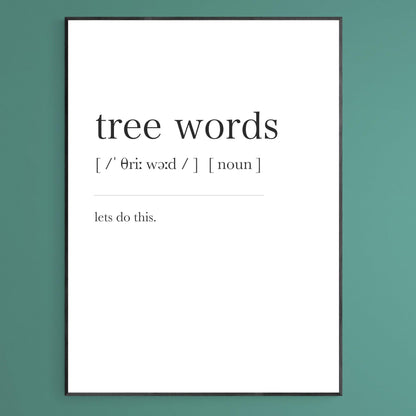 Tree Words Definition Print - 98types