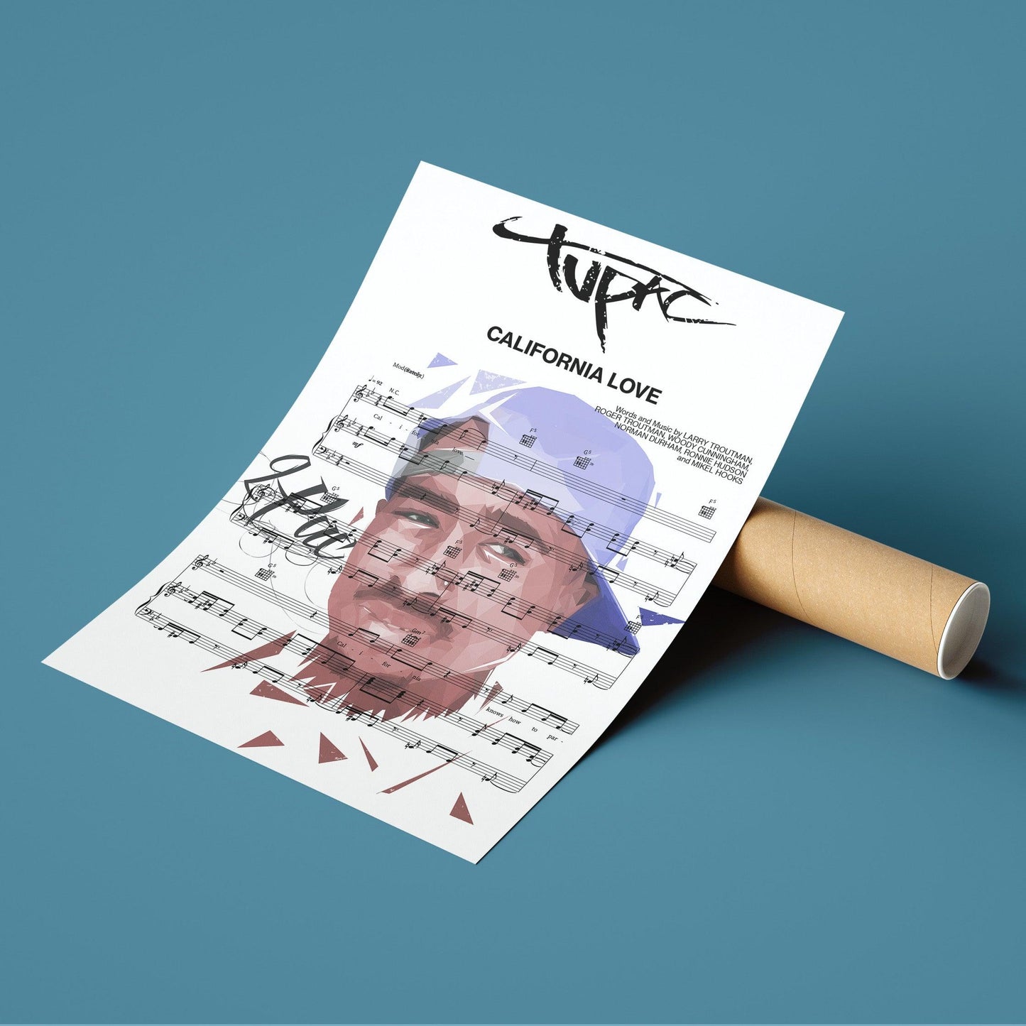 2Pac - California Love Print | Song Music Sheet Notes Print Everyone has a favorite song especially 2pac Music Print, and now you can show the score as printed staff. The personal favorite song sheet print shows the song chosen as the score. 