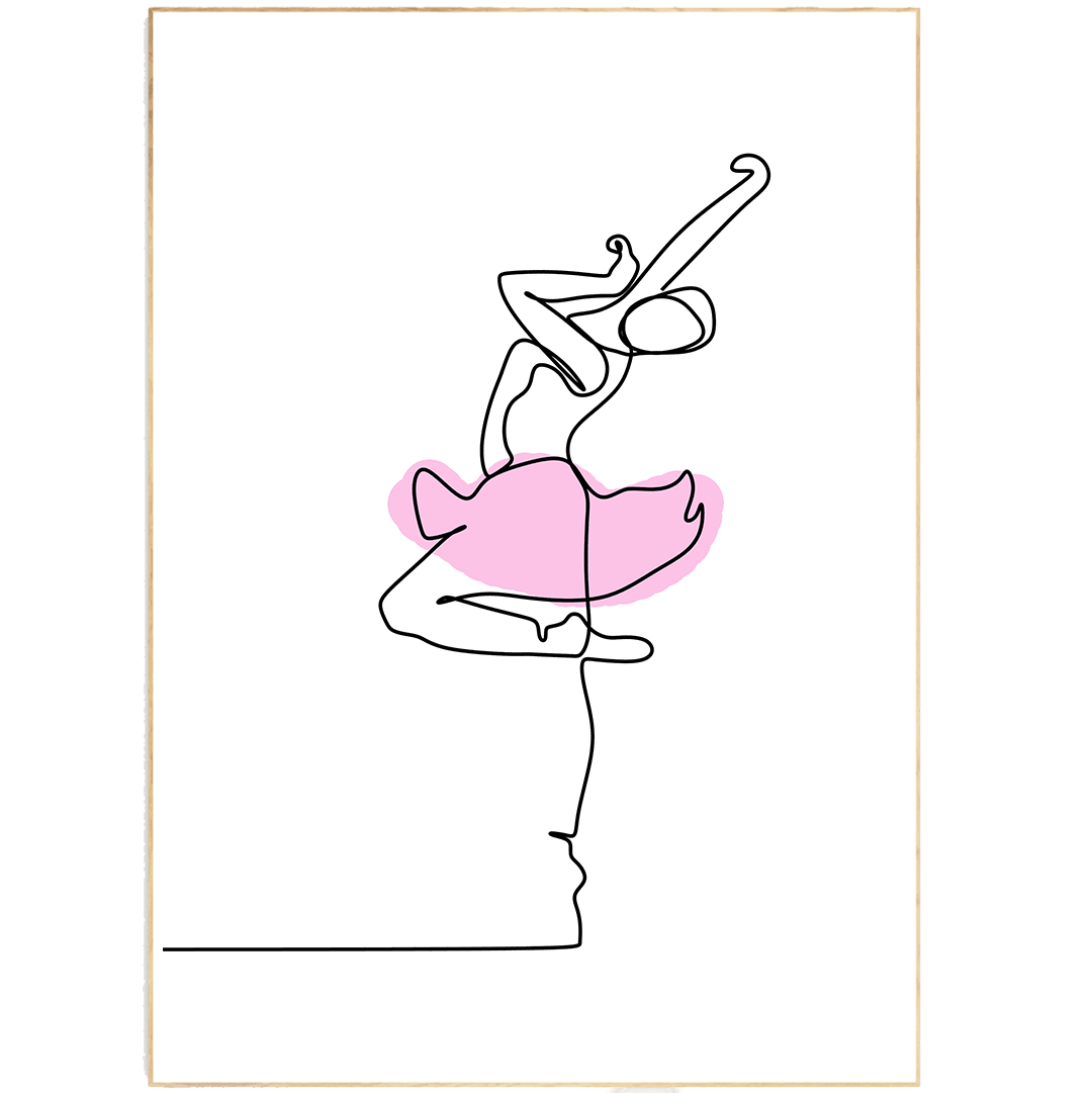 Ballet Dancer Line Art Print