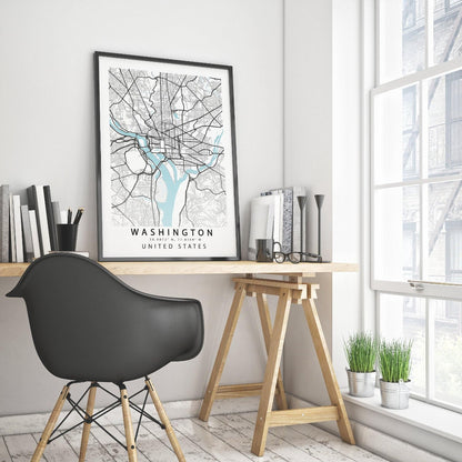 If walls could talk, this print would have a lot to say! This map print of Washington D.C. is the perfect addition to any history buff's home. Featuring a beautiful and sleek design, this print will spruce up any room in your house. Not only is this print a great conversation starter, but it also makes a great gift for any occasion. Add it to your cart today! - 98types