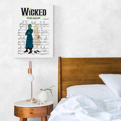 Are you looking for something to jazz up your walls? How about this eye-catching print of the song lyrics from Wicked's "I'm Not That Girl"? It would look perfect in any room, and it also makes a great gift for any Wicked fan.