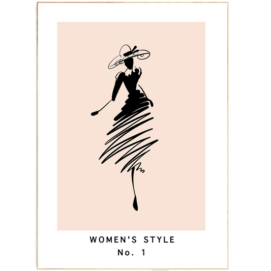 Woman Style No 1 Line Art Print - 98types