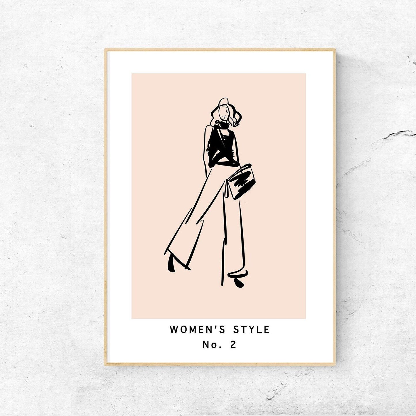 Woman Style No 2 Line Art Print | Contemporary Minimal Wall Decor | Scandi Design Style