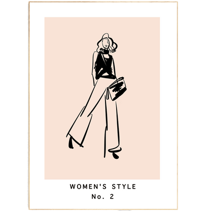 Woman Style No 2 Line Art Print