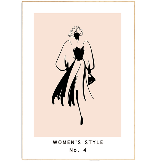 Woman Style No 4 Line Art Print | Contemporary Minimal Wall Decor | Scandi Design Style