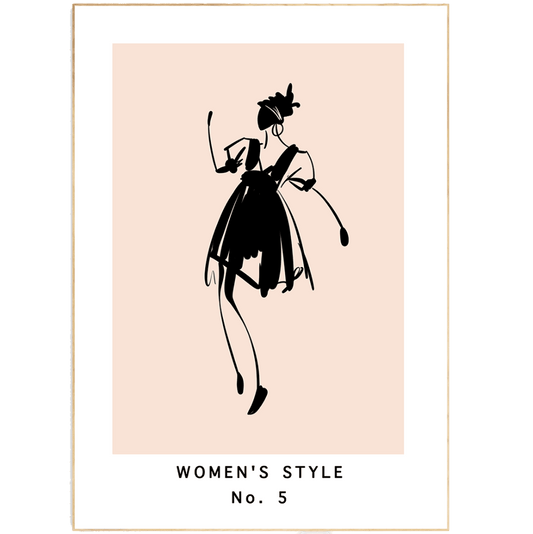 Woman Style No 5 Line Art Print | Contemporary Minimal Wall Decor | Scandi Design Style