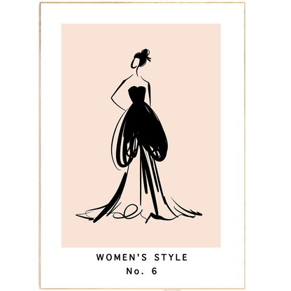 Woman Style No 6 Line Art Print | Contemporary Minimal Wall Decor | Scandi Design Style