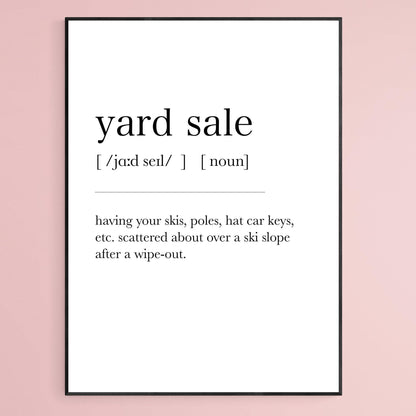 Yard Sale Definition Print - 98types