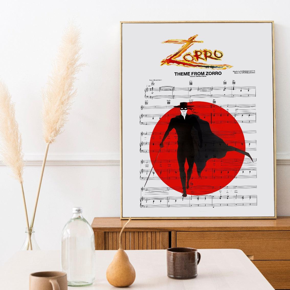 98Types Music is proud to offer this one-of-a-kind, hand-crafted Zorro Theme Poster. This poster is the perfect addition to your home décor, and would make a great gift for any music lover. It features the lyrics to the song "Zorro" by Movies Sweet Music, and is designed and hand-crafted by the team at 98Types Music. Add some music to your life with this gorgeous Zorro Theme Poster.